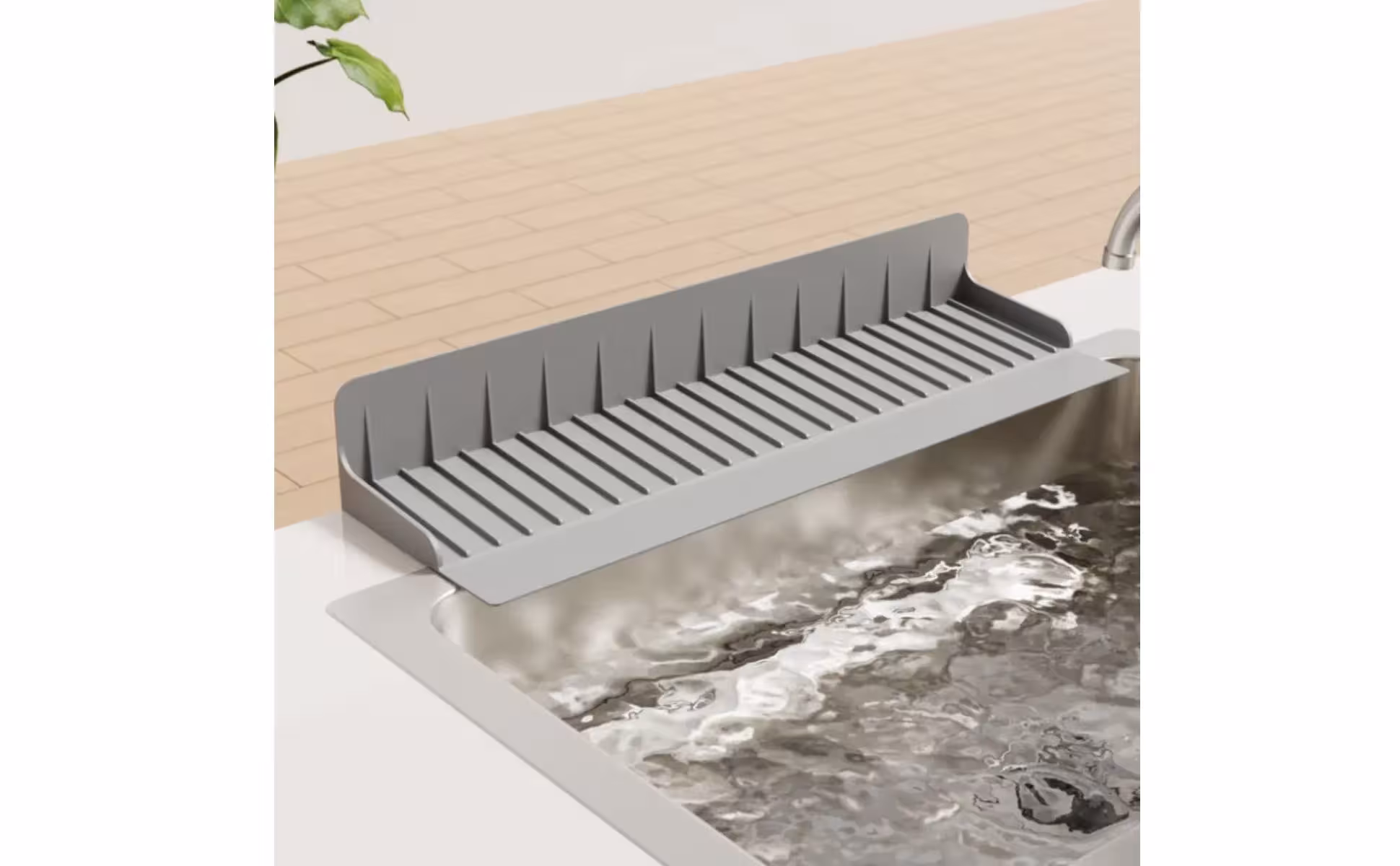 Protector contra salpicaduras de silicona para fregadero, bloqueador de agua impermeable para borde de fregadero, alfombrilla de drenaje de silicona fácil de limpiar Protector contra salpicaduras de silicona para fregadero, bloqueador de agua impermeable para borde de fregadero, alfombrilla de drenaje de silicona fácil de limpiar