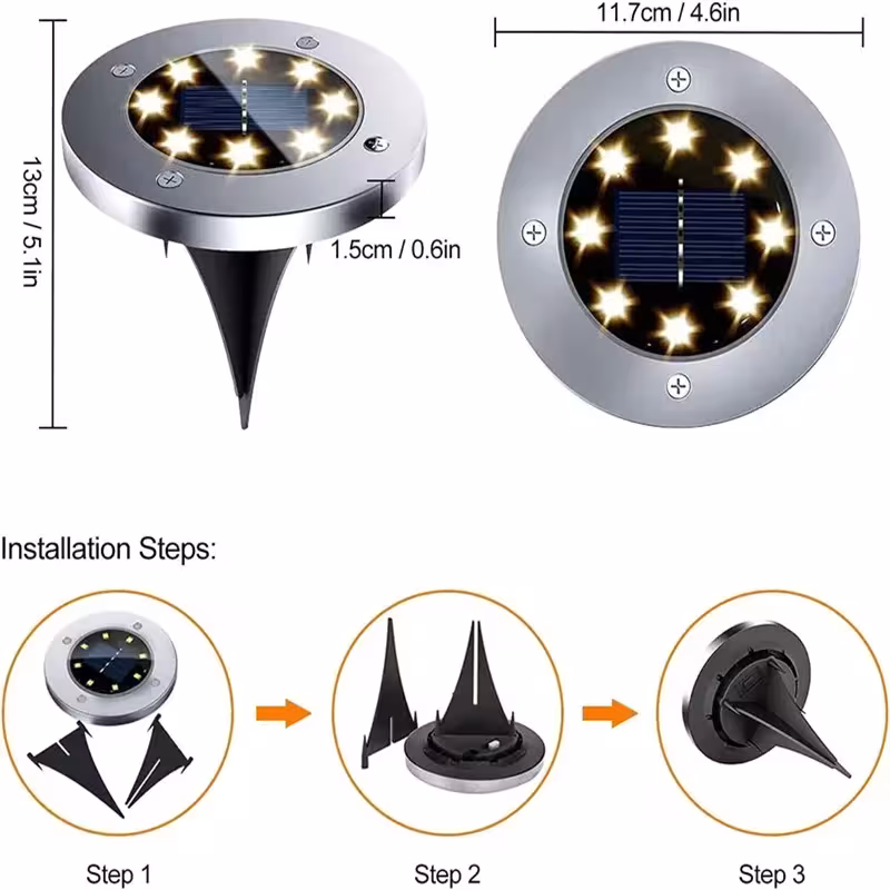 Solar lamp for outdoor pathways