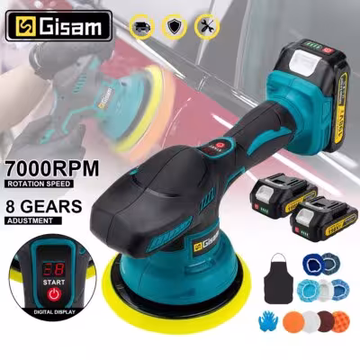Gisam Akku-Autopolierer 8 Geschwindigkeiten Makita 18V Akku