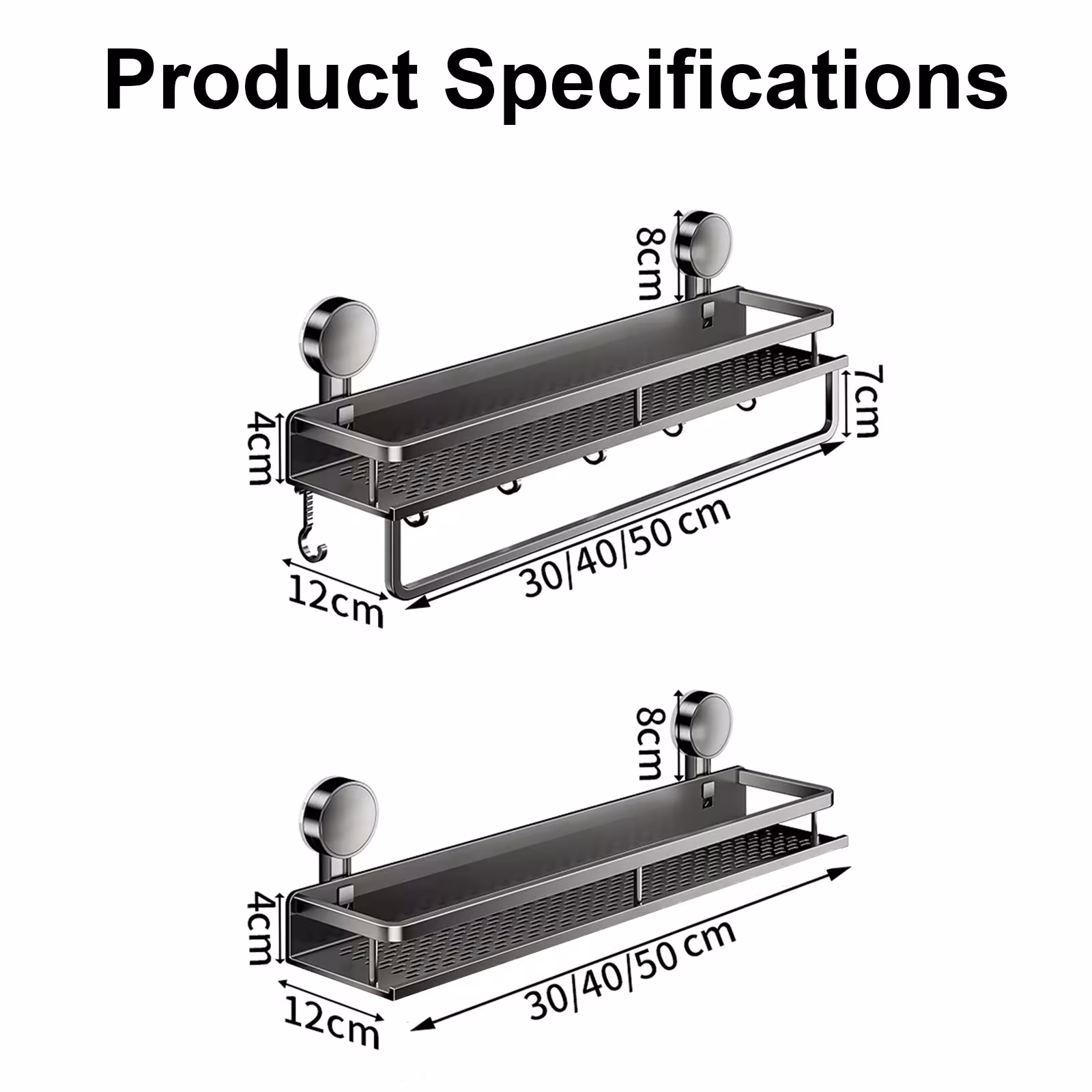 Bathroom shelf, no drilling required.