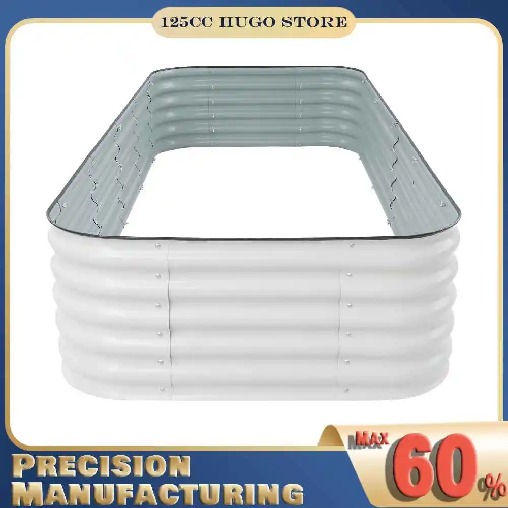 Fioriera in metallo rialzata per la coltivazione di ortaggi, fiori ed erbe aromatiche, 285x60x43cm, resistente alla ruggine