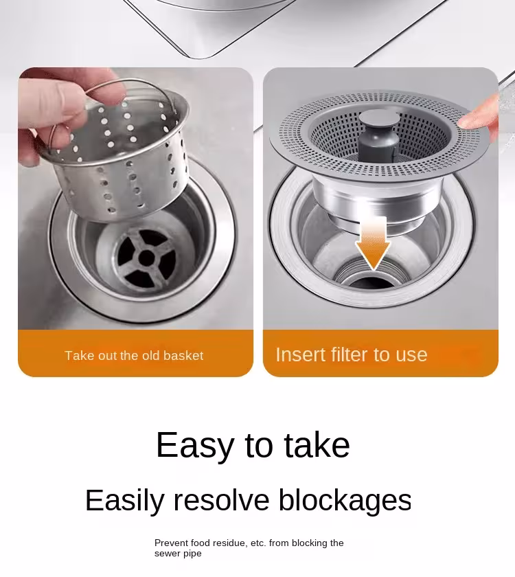 filtre pour lavabo avec bouchon