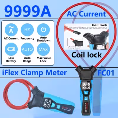 Professional electrician tester 10000A current detection tool with flexible clamping meters