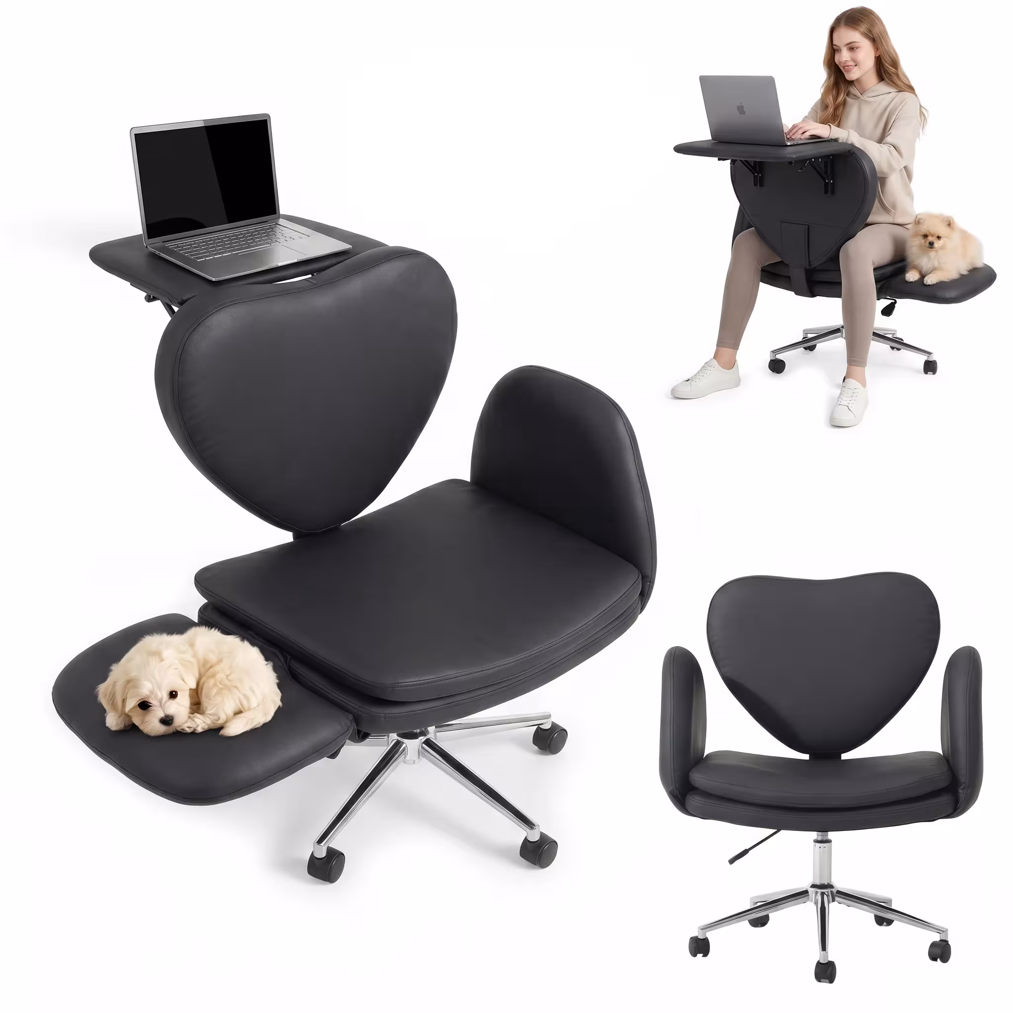 sedia da ufficio con tavolino