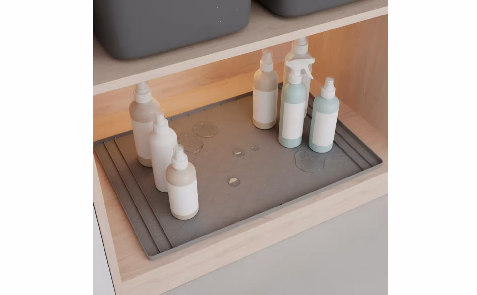 Tapis d'évier en silicone, robuste, imperméable, tapis de placard, revêtement d'évier en silicone, résistant à l'huile, protection domestique avec rebord surélevé pour salle de bain Tapis d'évier en silicone, robuste, imperméable, tapis de placard, revêtement d'évier en silicone, résistant à l'huile, protection domestique avec rebord surélevé pour salle de bain