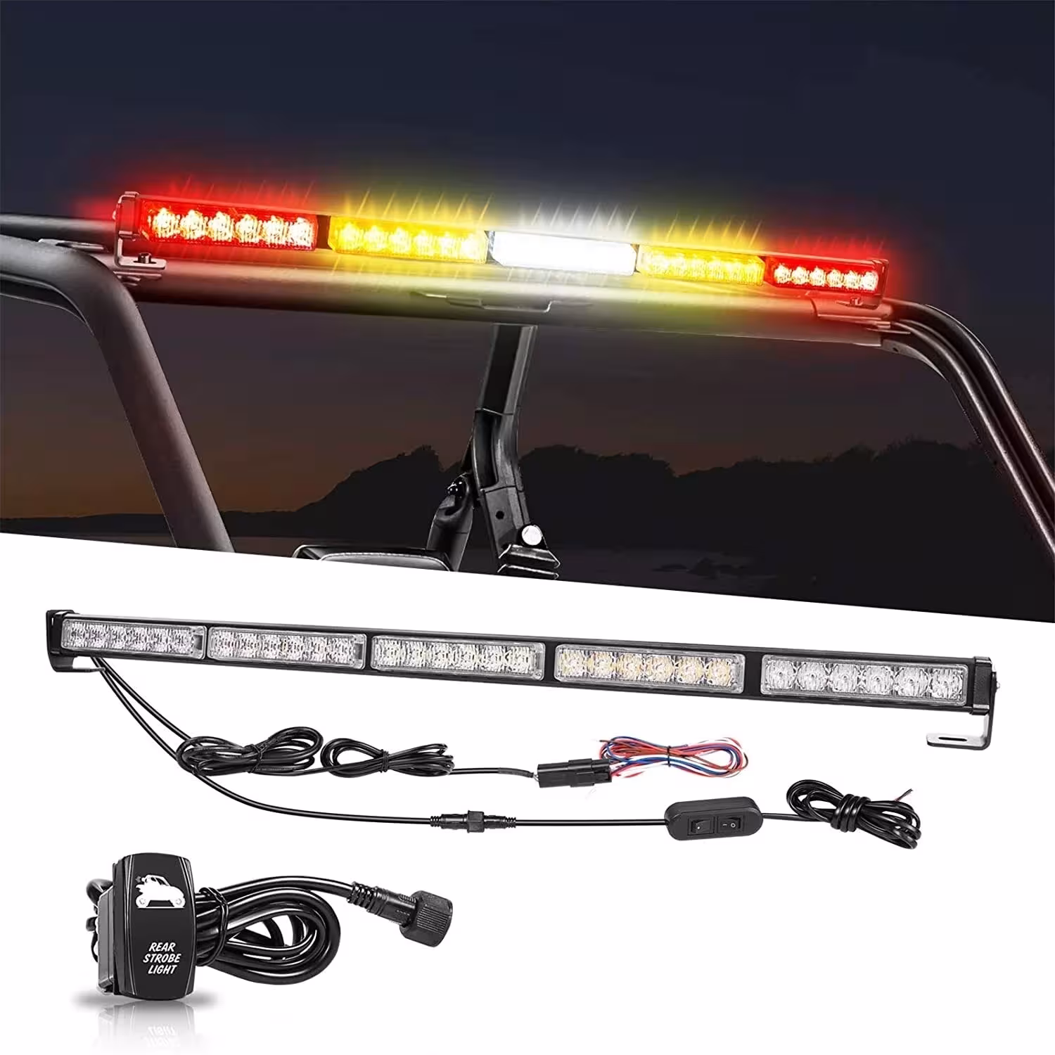 Barre lumineuse LED arrière de 30 pouces pour Can-Am Defender HD5-HD10 (2016+), avec feux stop et clignotants.