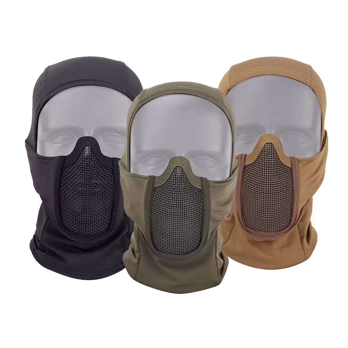 Pasamontañas táctico con malla transpirable para protección facial, accesorio de caza