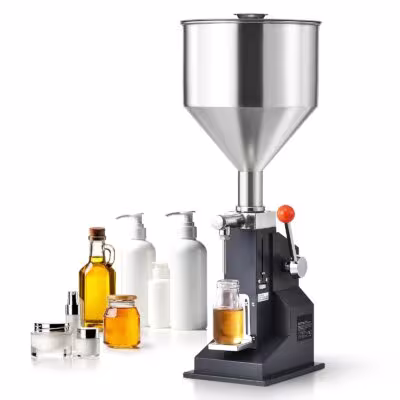 SucceBuy 5 100ml mano tenuta liquido e pasta dispositivo di erogazione da acciaio inossidabile con volume regolabile e imbuto