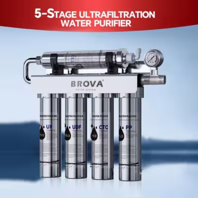 5-stage ultrafiltration water purification system for the kitchen with haze-reducing carbon