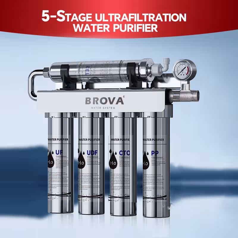 5-stage ultrafiltration water purification system for the kitchen with haze-reducing carbon