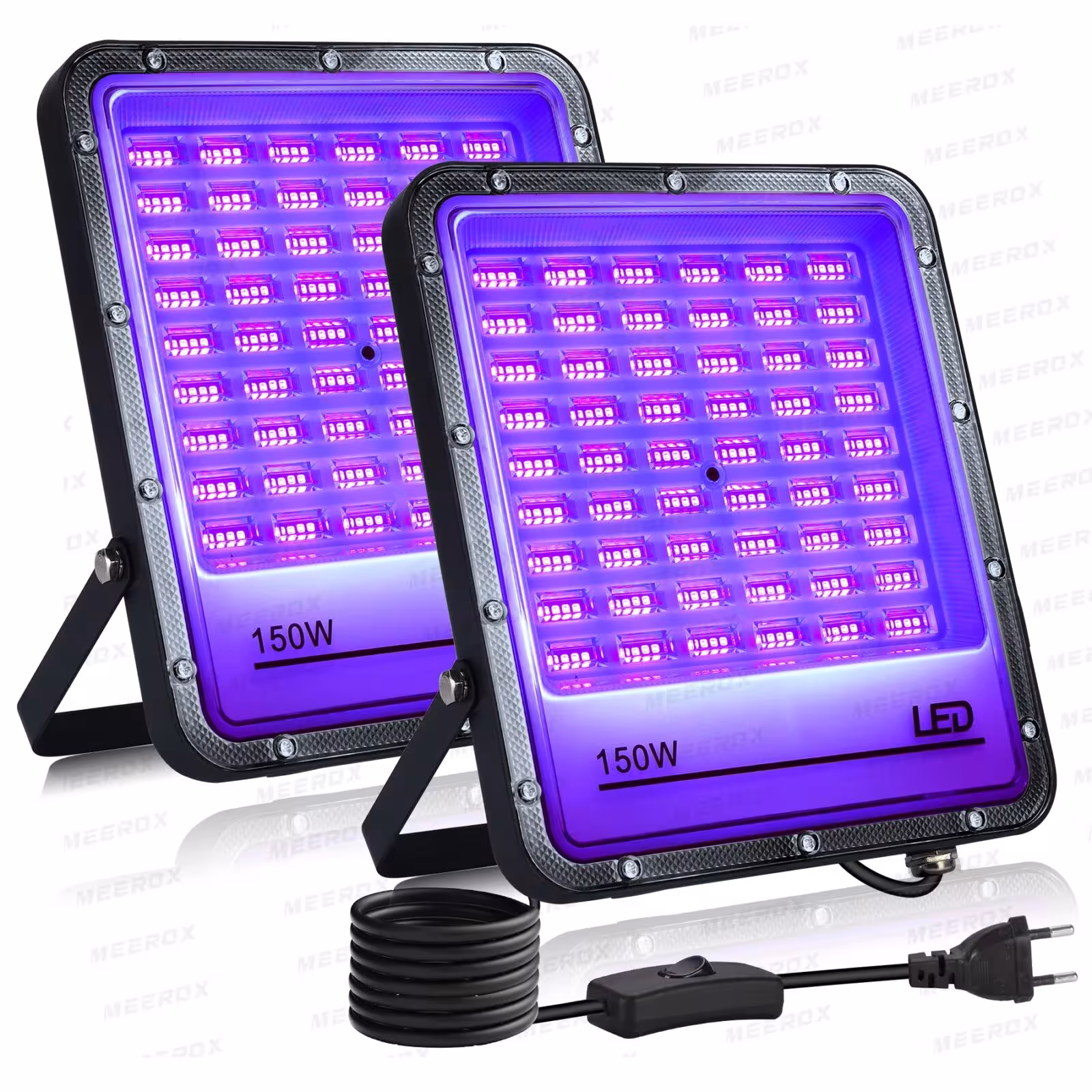 Foco LED de luz ultravioleta (UV) de 50W, 100W o 150W con enchufe, longitud de onda de 395nm, perfecto para discotecas y fiestas.