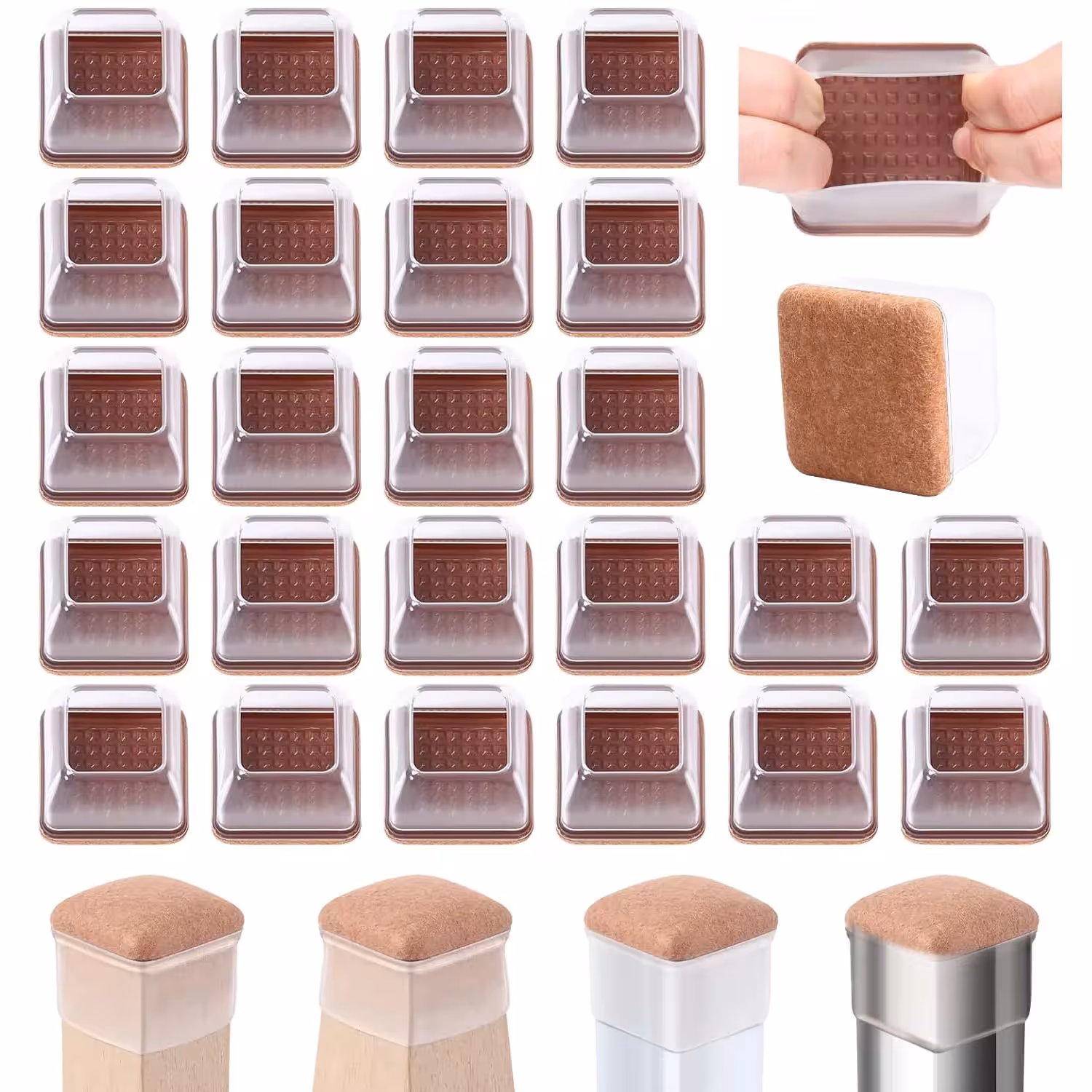 32 pcs carpenter chair leg floor protectors TPR wet joint felt announcements