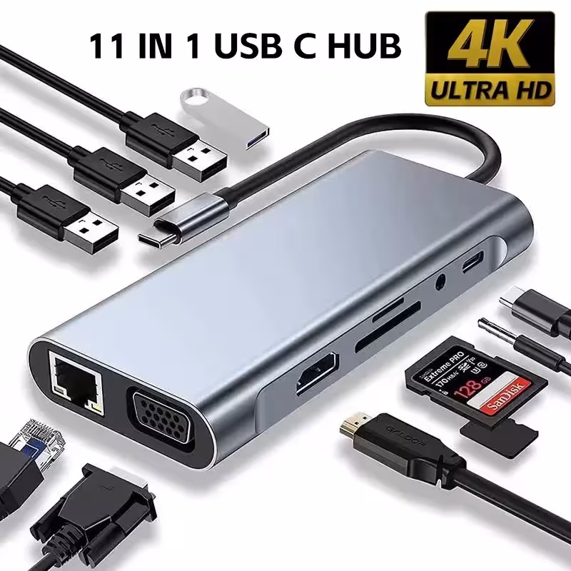 Adaptador USB C 8 en 1