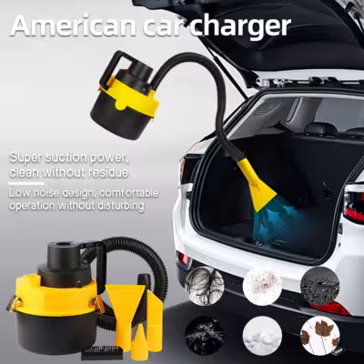 Aspiradora universal multifuncional para automóviles, para limpieza en seco y húmedo, alta potencia, 12V 60W con bomba de aire