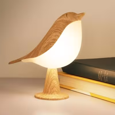 LED bird-shaped lamp in Art Deco style, 3 brightness levels, USB rechargeable (cordless)