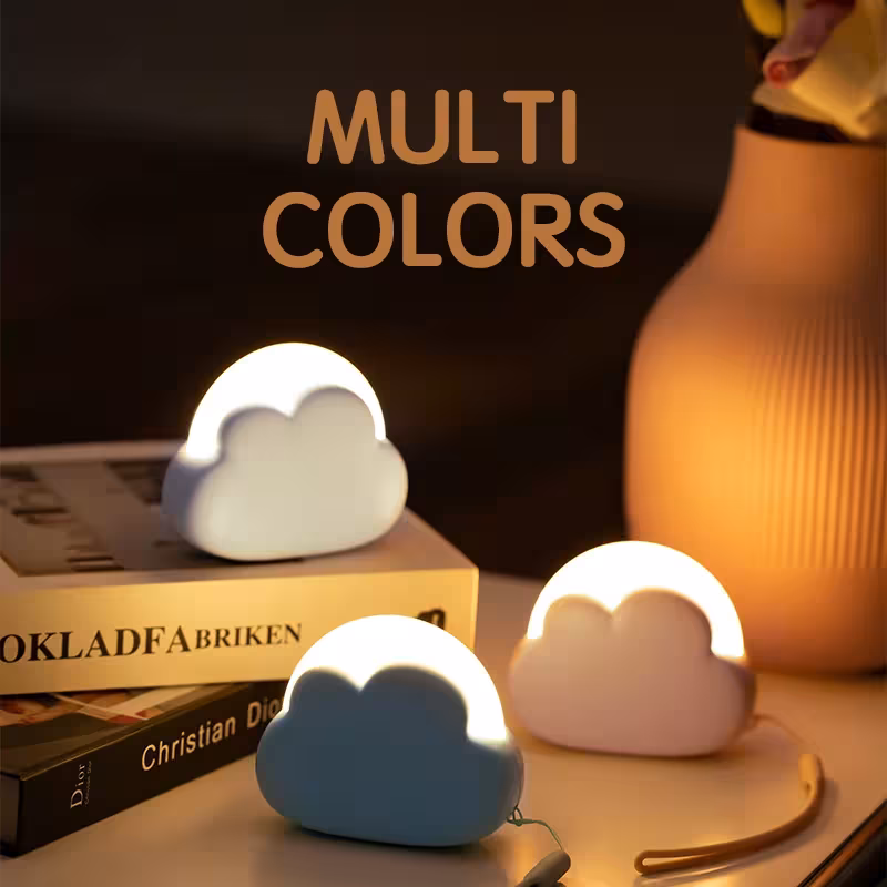 Debesėlio formos LED naktinis žibintas su USB įkrovimu vaikų kambariui
