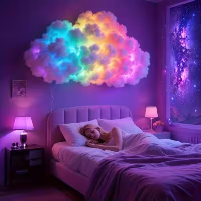Lampe LED en forme de nuage, éclairage de pièce coloré 3D pour les salles de jeux et les fêtes