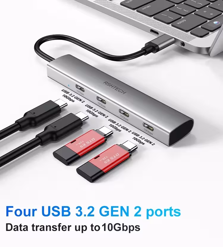 Adattatore USB C con 4 porte