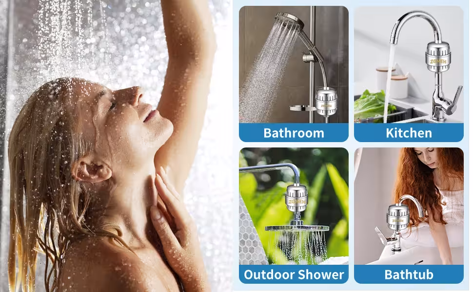 pommeau de douche filtrant