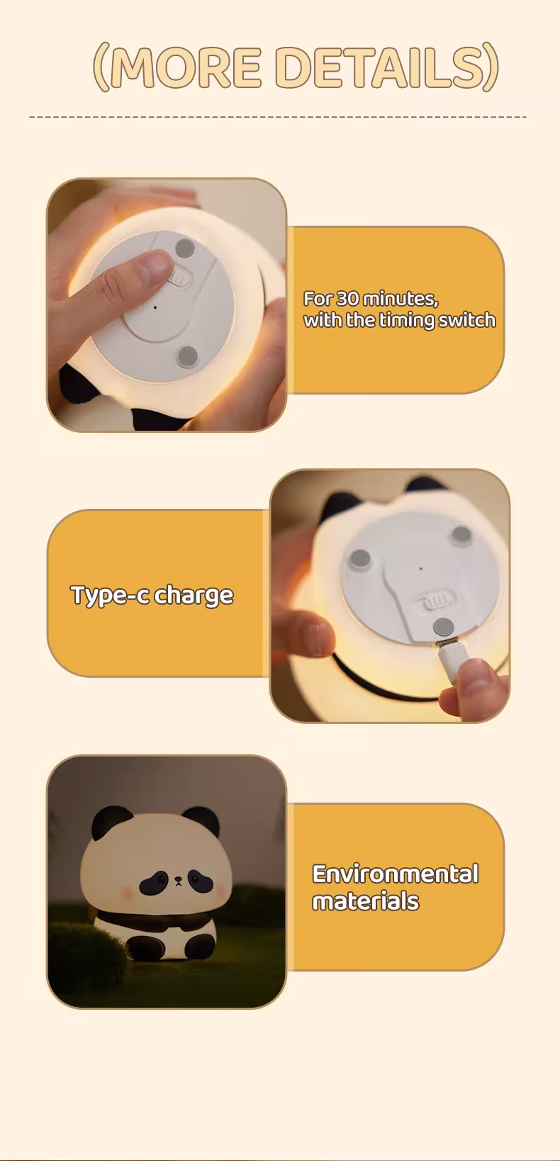 Lámpara panda LED