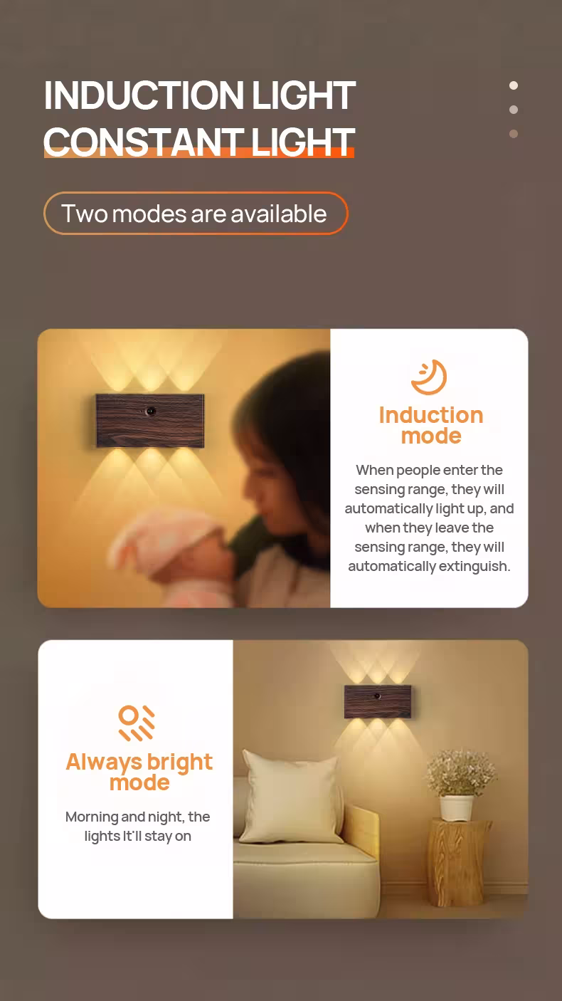 LED wall lamp with motion sensor