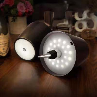 USB rechargeable bottle-shaped desk lamp with touch control, 3 colors, and adjustable brightness