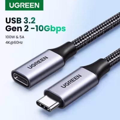 Cable extensor USB-C Ugreen, USB 3.2 Gen2, 100W PD, 10Gbps, 4K@60Hz