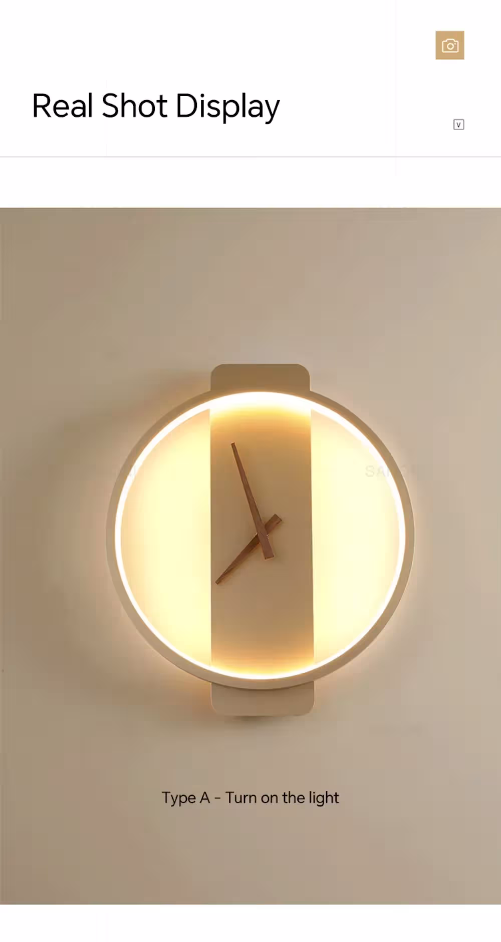 LED wall lamp with clock
