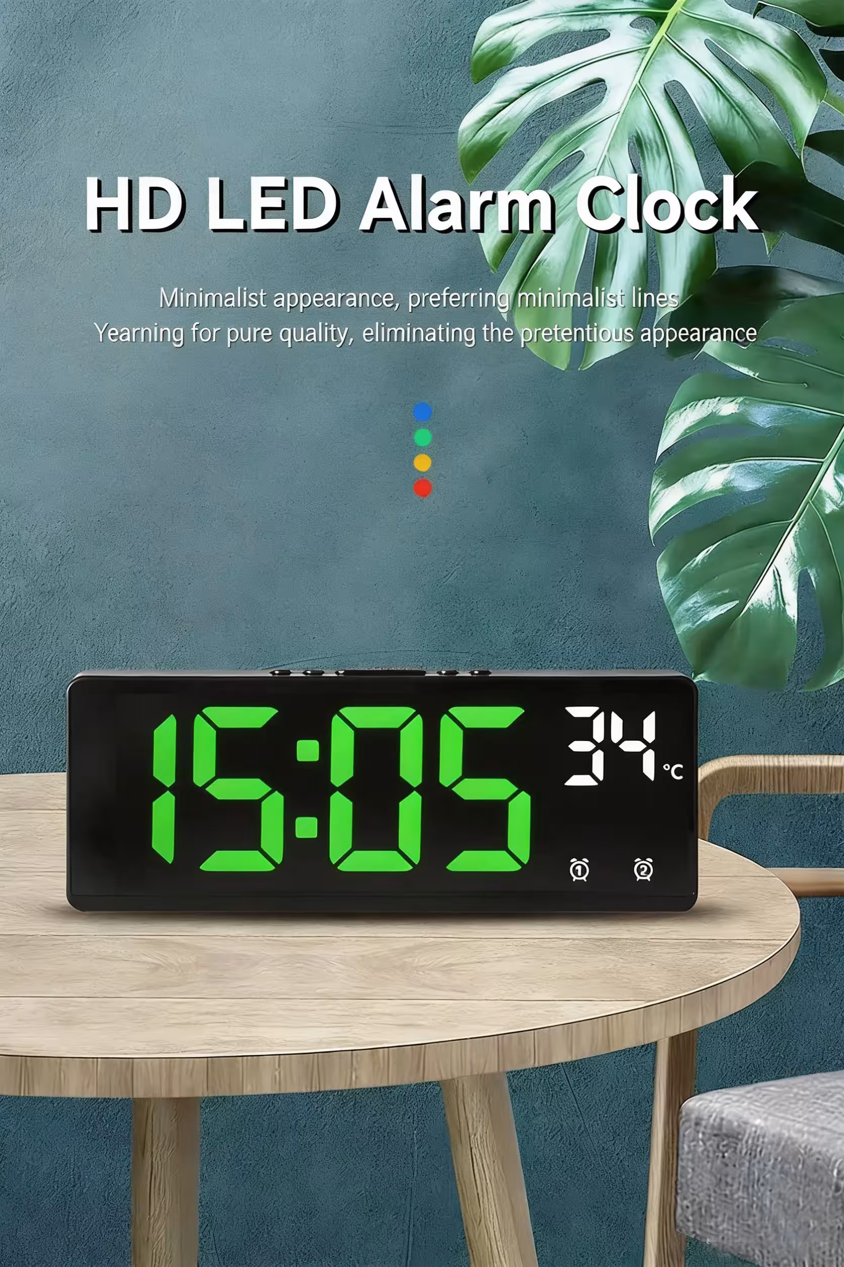 digital alarm clock with temperature display