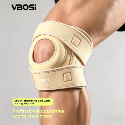 Attelle de genou réglable avec compression, pour le sport et le soulagement de la douleur.