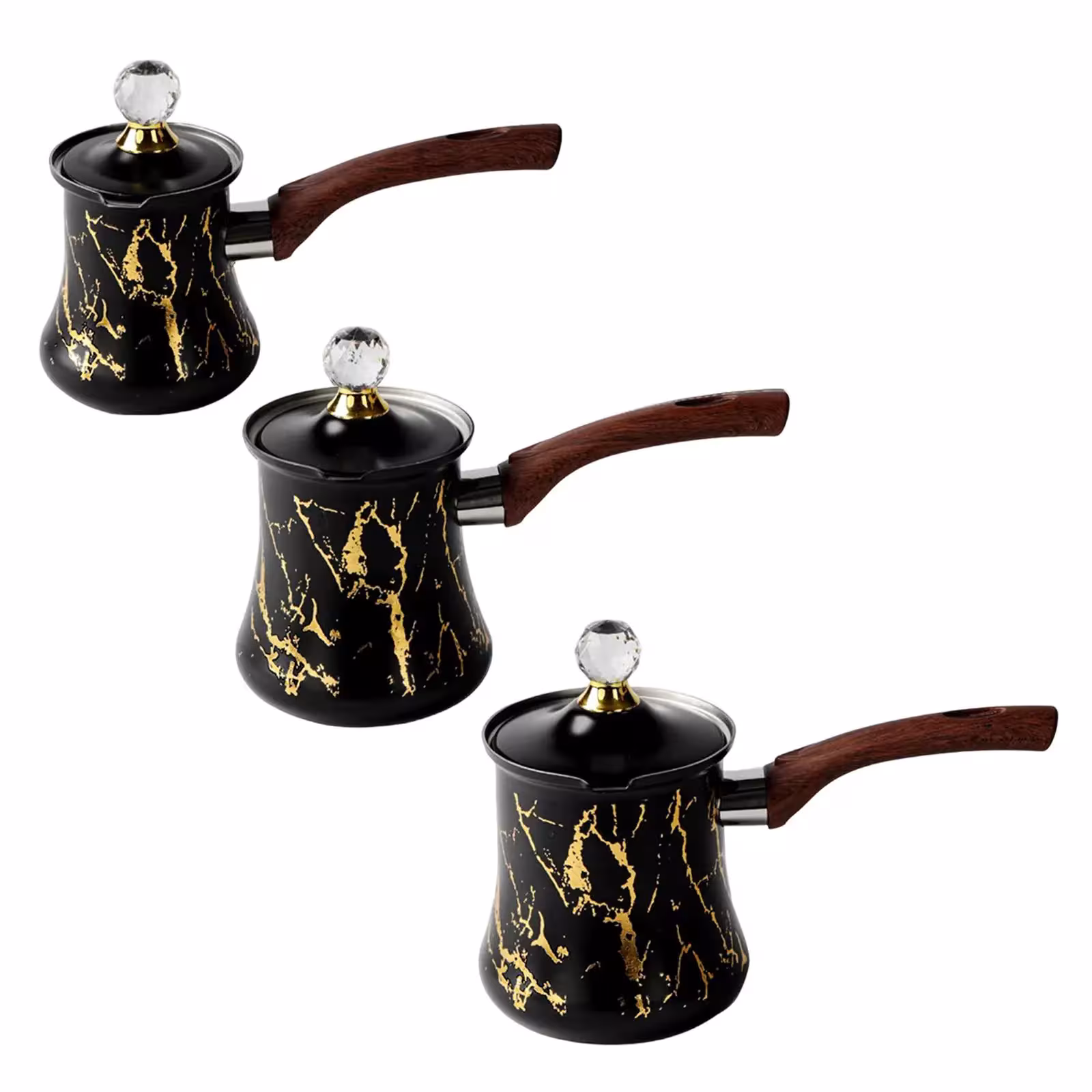 Turkish Coffee Pot with Heat Insulated Handle Stainless Steel Coffee Pot for Gas Stove and Camping Travel Turkish Coffee Pot with Heat Insulated Handle Stainless Steel Coffee Pot for Gas Stove and Camping Travel