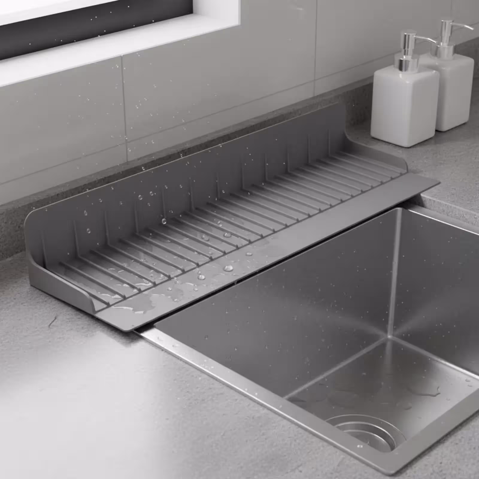 Barrera de silicona para fregadero para bloquear el agua y retener salpicaduras