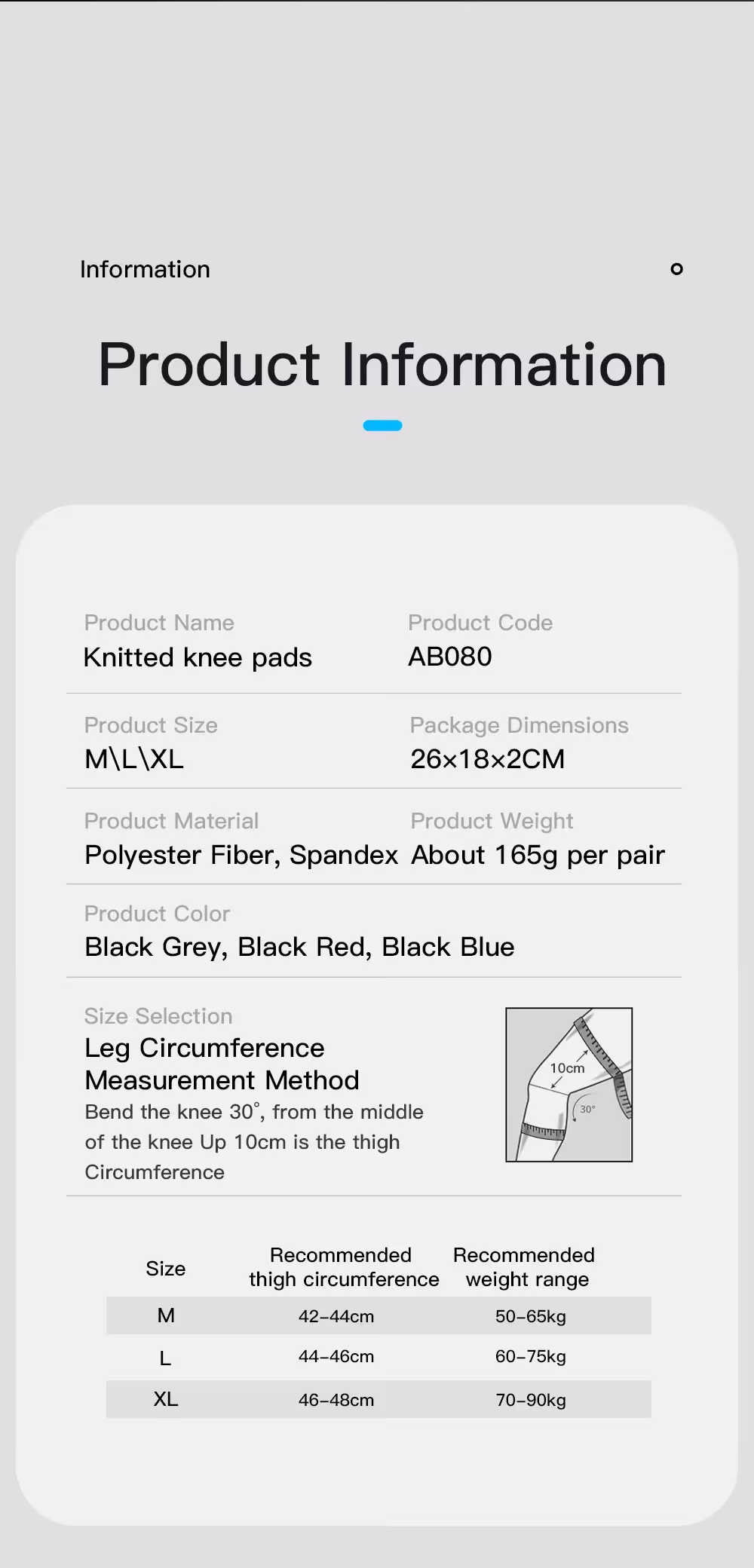 Manchon de compression pour le genou