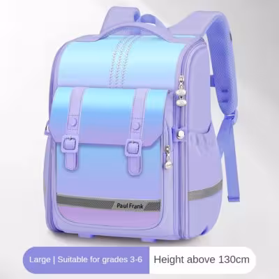 Sac à dos scolaire pour enfants aux couleurs dégradées, avec protection du dos et grande capacité pour les épaules