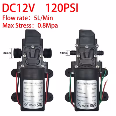 12V 120PSI 60W 5L / Pompa acqua autocontenuta elettrica del diaframma