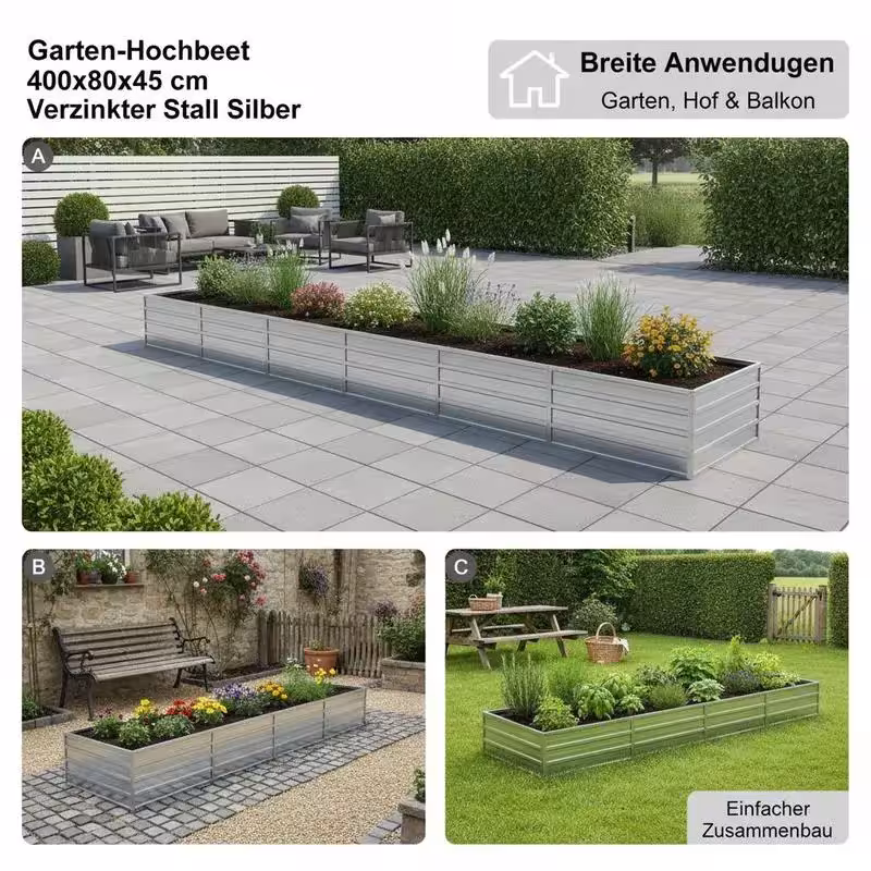 bac à fleurs en métal pour jardin