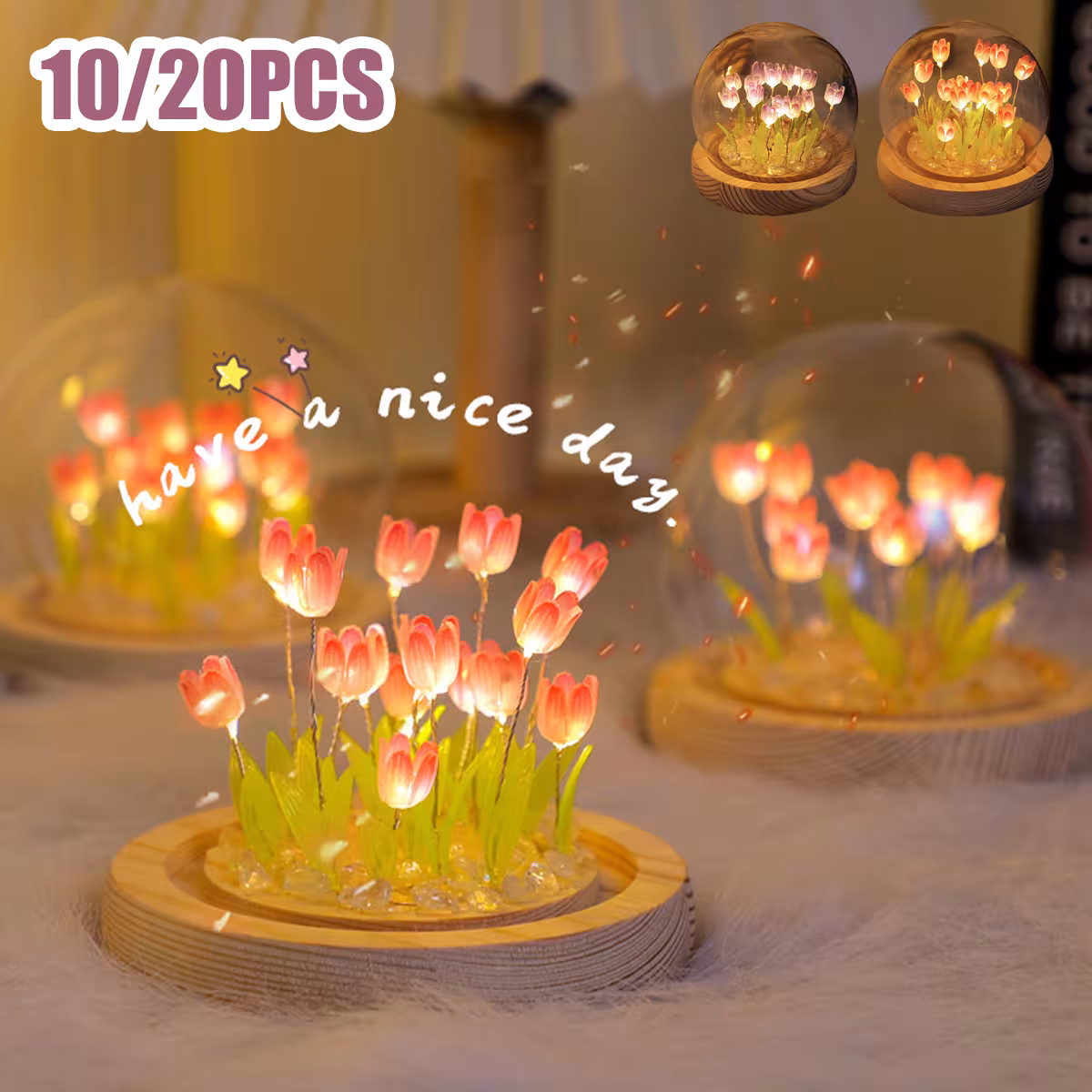 lampe de nuit en forme de boule de cristal