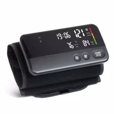 Handheld blood pressure monitor with Bluetooth and large LCD display