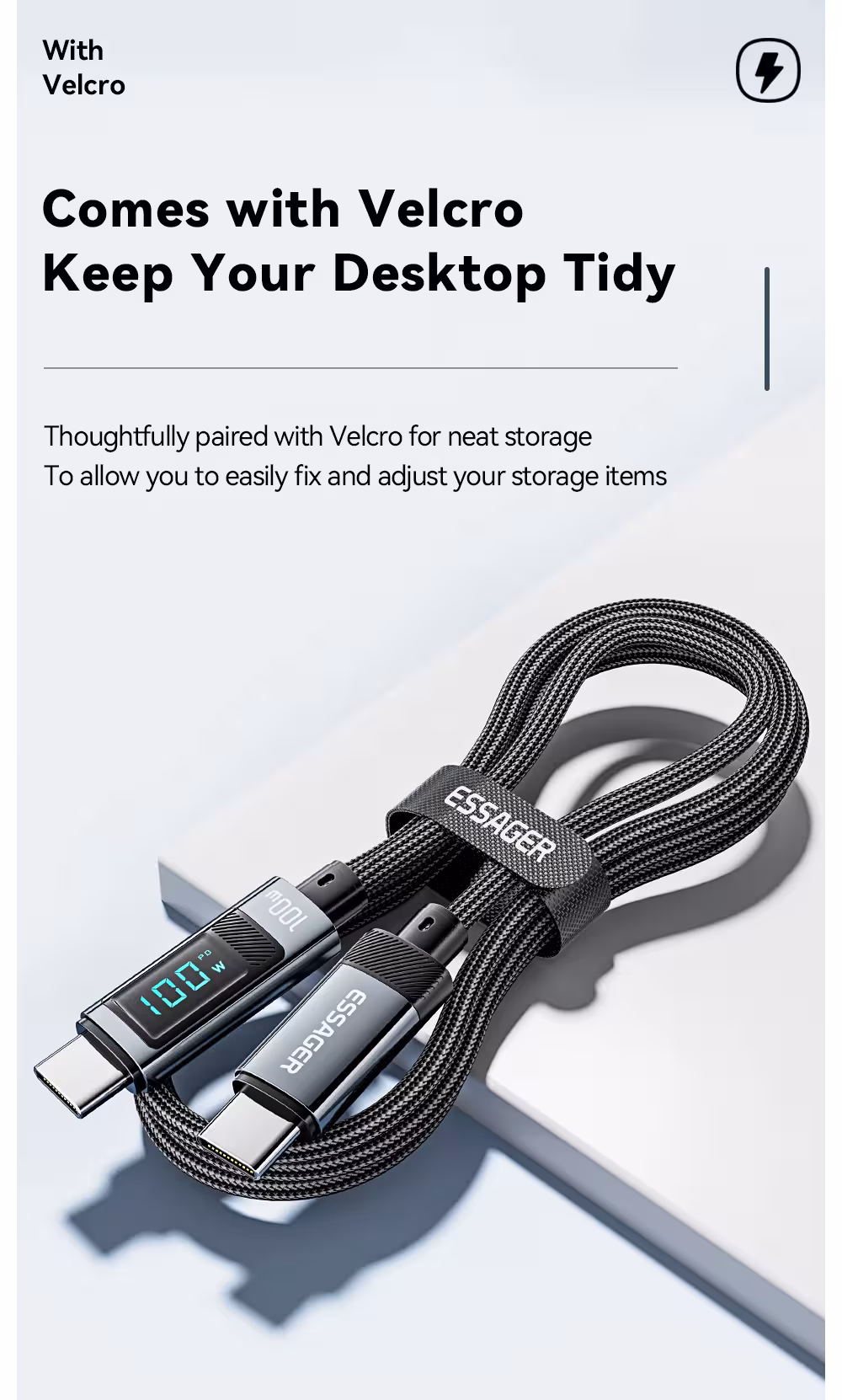 USB-C kabelis 240W