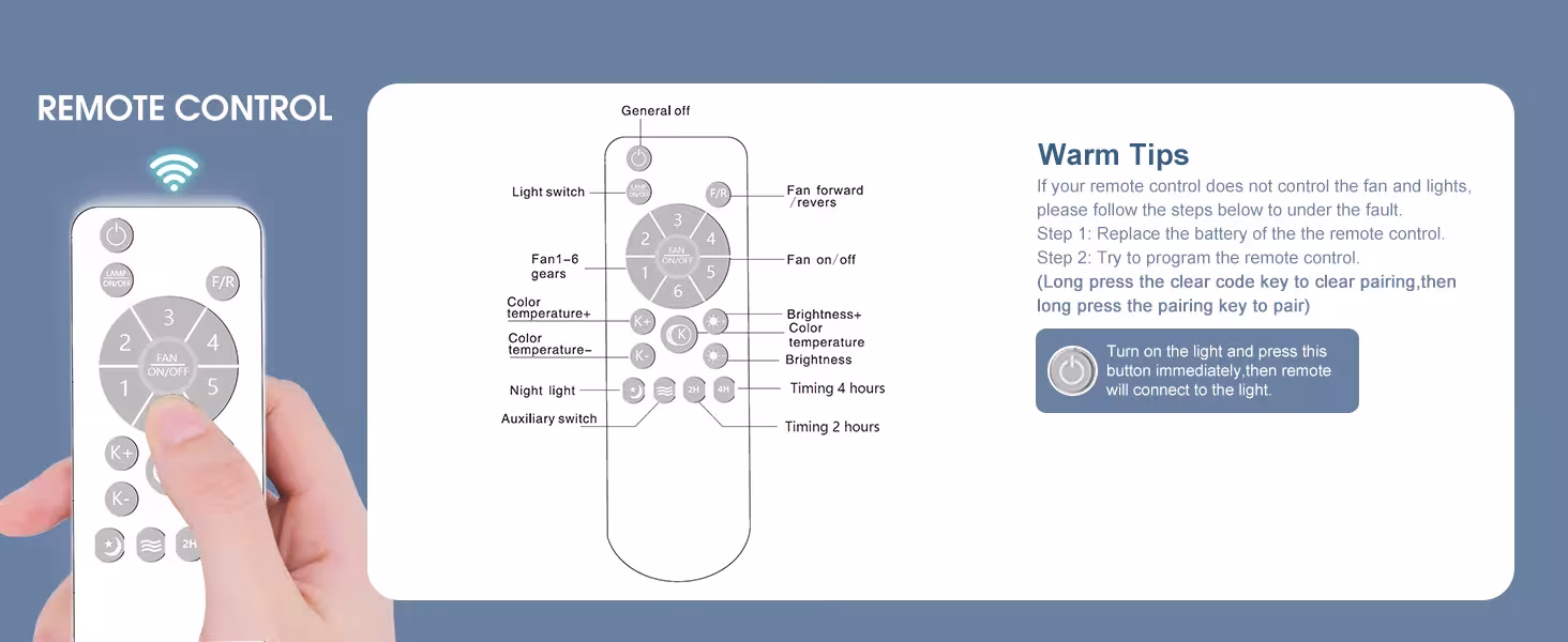 ventilatore a soffitto intelligente con luce