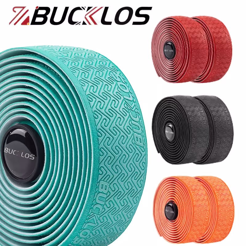 Cinta para manillar de bicicleta BUCKLOS con tira adhesiva y tapones, antideslizante, resistente al agua, para bicicletas de carretera