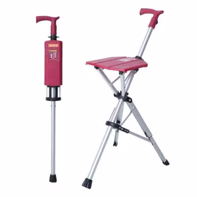 Bastón plegable 2 en 1 con asiento para personas mayores, un cómodo accesorio portátil