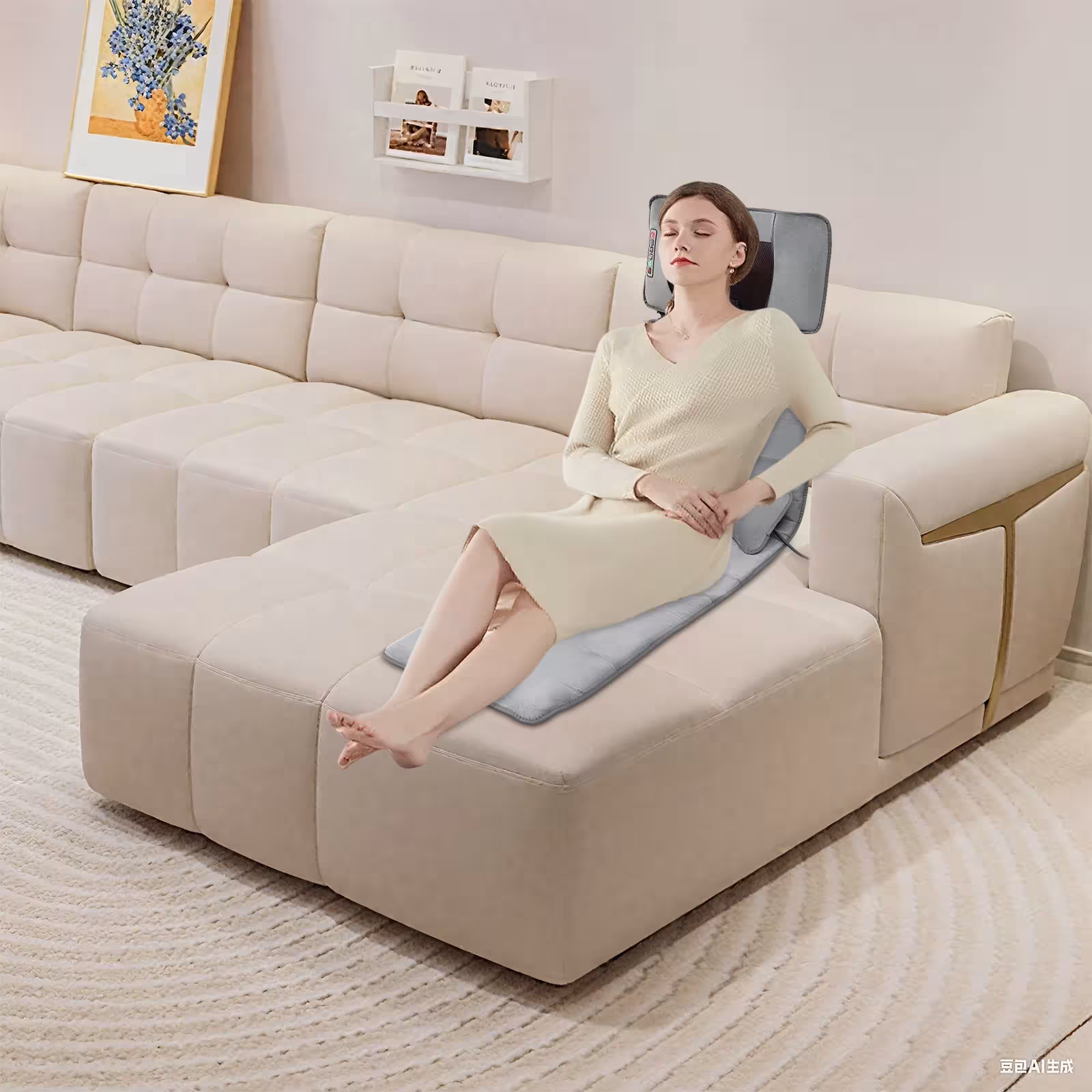 Massage mat with heating function.