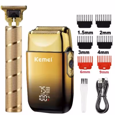 TRIMMER PROFESSIONNEL POUR CHEVEUX ET BARBE POUR HOMMES Kemei KM-TX10 T9, RECHARGEABLE