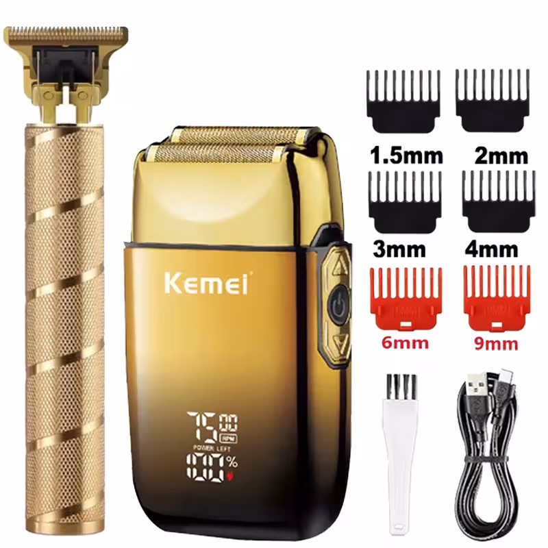 Kemei KM-TX10 T9 professional hair and beard trimmer for men, rechargeable