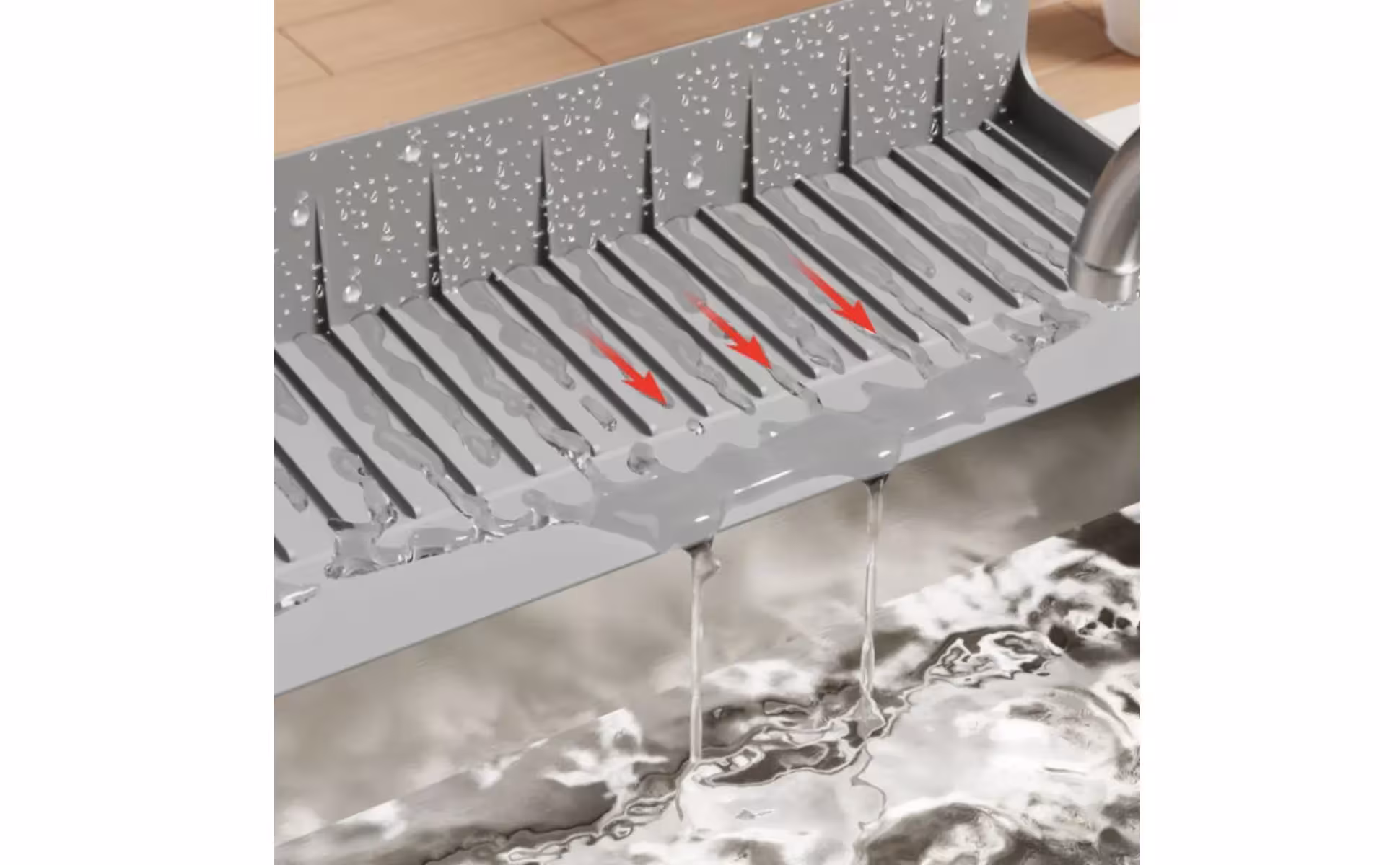 Protector contra salpicaduras de silicona para fregadero, bloqueador de agua impermeable para borde de fregadero, alfombrilla de drenaje de silicona fácil de limpiar Protector contra salpicaduras de silicona para fregadero, bloqueador de agua impermeable para borde de fregadero, alfombrilla de drenaje de silicona fácil de limpiar