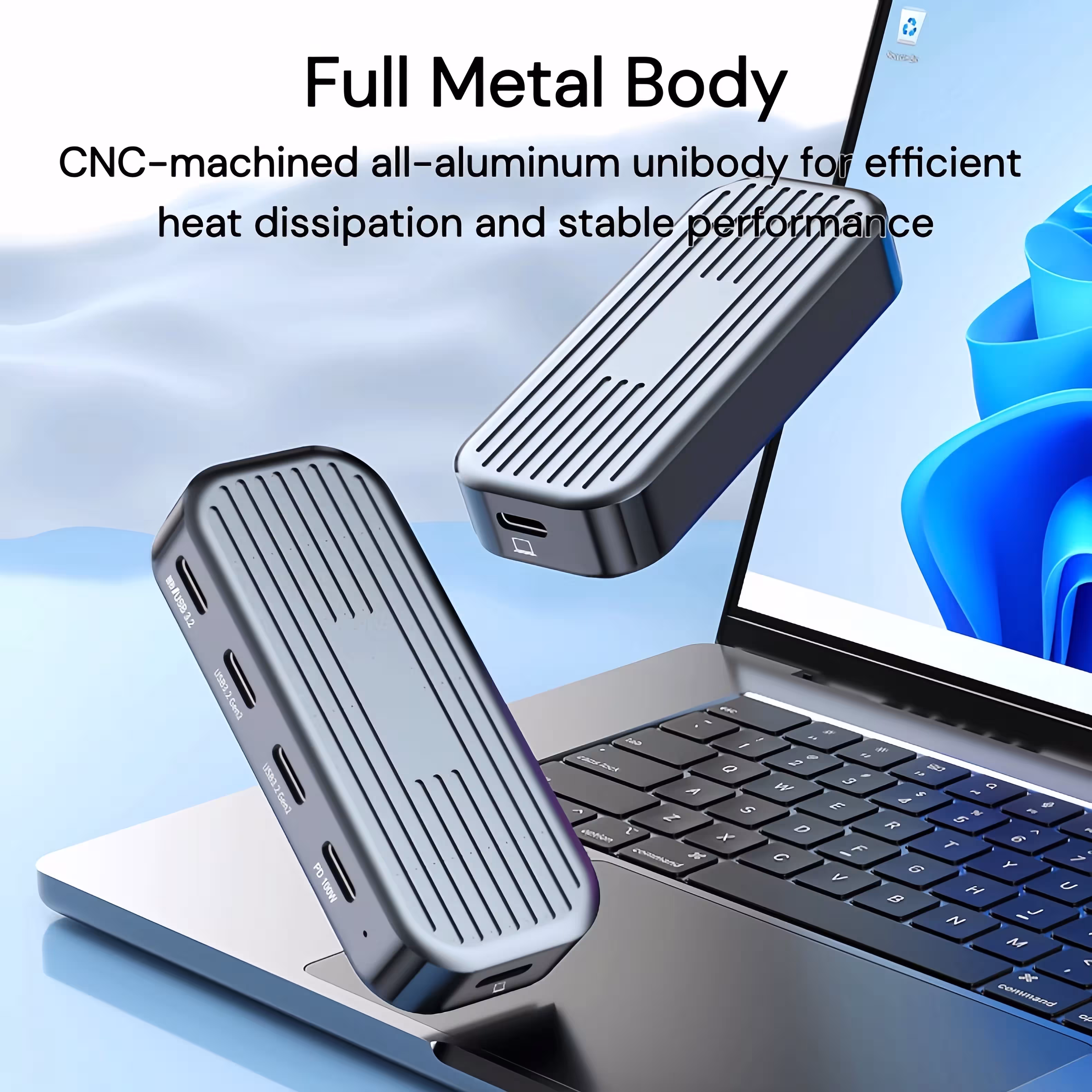 USB C šakotuvas 4K 60Hz vaizdo perdavimui