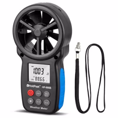 Compact Portable 866B Anemometer Thermometer with LED Display