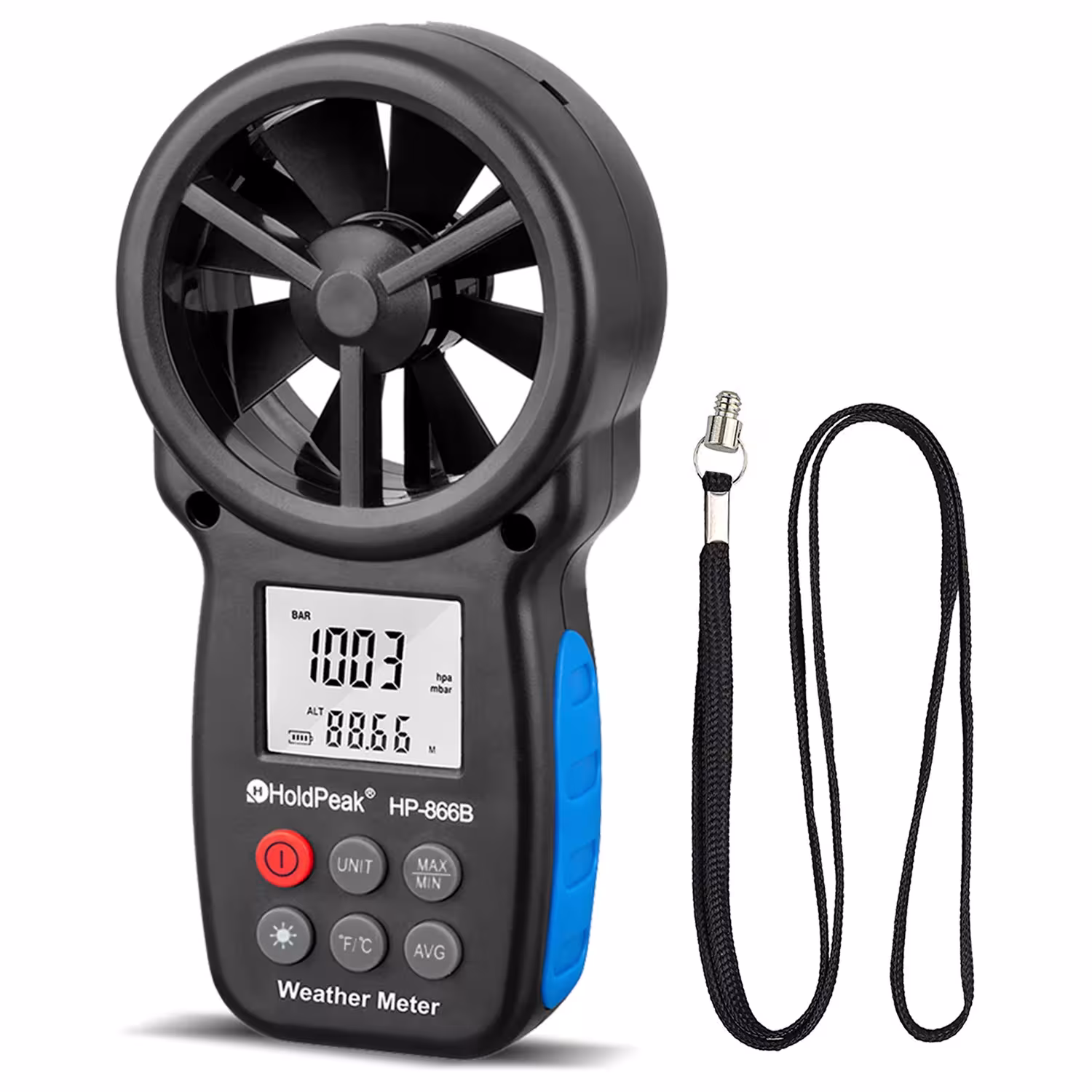Compact Portable 866B Anemometer Thermometer with LED Display