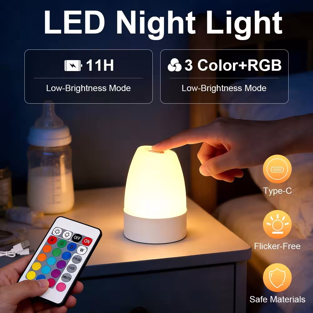 LED naktinė lempa su judesio sensoriumi